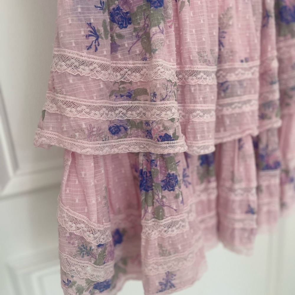 LoveShackFancy Natasha Pink Floral Dress - Picture 3 of 5